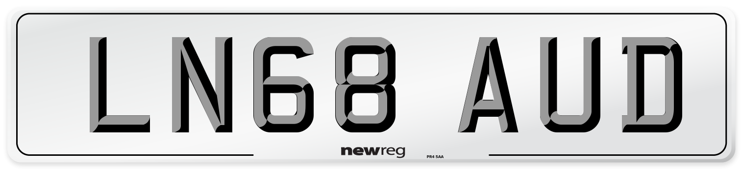 LN68 AUD Number Plate from New Reg